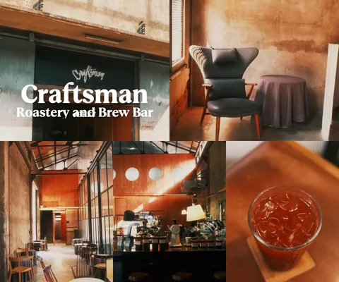 ภาพรีวิว Craftsman Roastery and Brew Bar — โรงคั่วกาแฟในโกดังเก่ากับโครงหลังคาและแสงธรรมชาติ