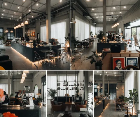ภาพรวม 5 ภาพแรกจากโพสต์รีวิว Looms : Cafe and Creative.