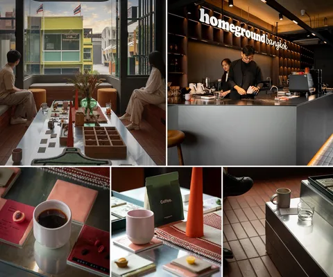 ภาพ 5 ภาพแรกจากโพสต์รีวิว Homeground Coffee Roasters