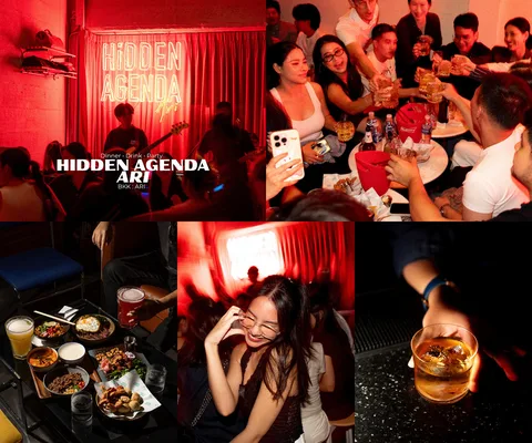 ภาพรีวิว Hidden Agenda • อารีย์ — อาหาร ค็อกเทล และดนตรีสดในบรรยากาศแสงแดง