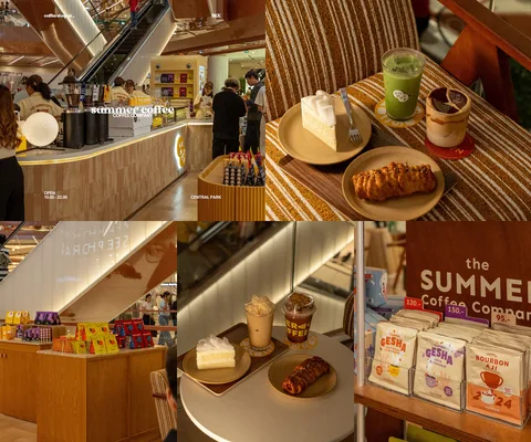 ภาพรีวิว The Summer Coffee • Central Park — คาเฟ่ชั้น 2 พร้อมบาร์เครื่องดื่มและมุมนั่งในศูนย์การค้า