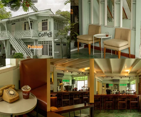 ภาพรีวิว ปกติ Coffee Studio • หัวหิน — คาเฟ่และโรงคั่วในบ้านไม้สีเขียวพาสเทล