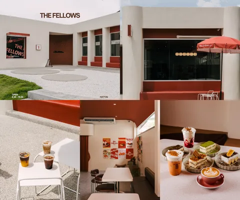 ภาพรีวิว The Fellows • หาดใหญ่ — คาเฟ่โทนเบอร์กันดีกับกาแฟและขนมอบ