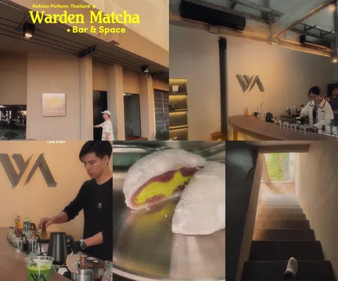 ภาพรีวิว Warden Matcha Bar & Space — มัทฉะในตึกเก่ากับโทนไม้และผิวปูนเรียบง่าย