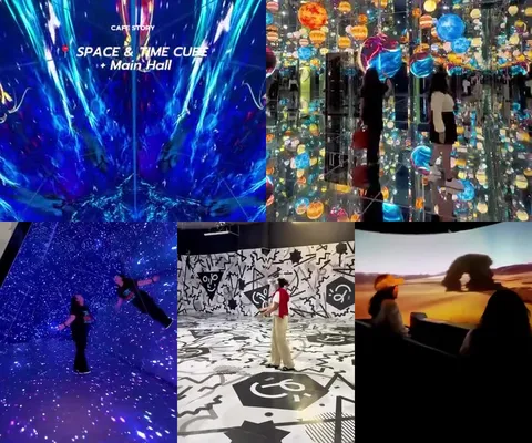 ภาพรีวิว SPACE & TIME CUBE+ • ซีคอนบางแค — ศิลปะดิจิทัล ห้อง VR และ Rail Cinema ในพื้นที่เดียวกัน