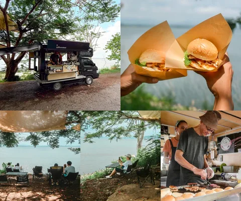 ภาพรีวิว Uncle Jeab Burger • บางพระ — เบอร์เกอร์ฟู้ดทรักใต้ร่มไม้ริมอ่างเก็บน้ำบางพระ