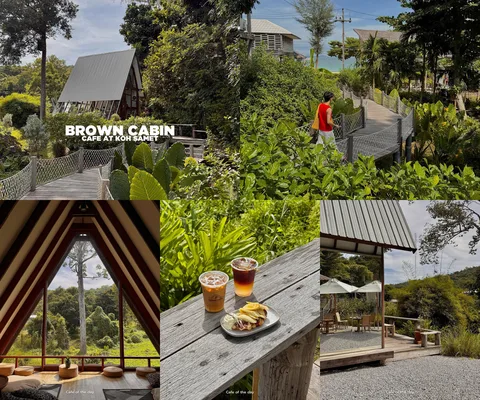 ภาพรีวิว Brown Cabin Chocolate Cafe • เกาะเสม็ด — คาเฟ่สองชั้นท่ามกลางสวนที่มองเห็นทะเล