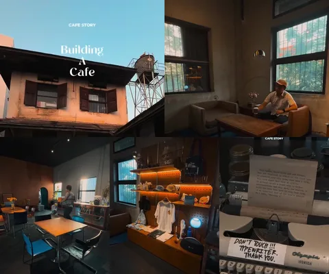 ภาพรีวิว Building A Cafe • สันป่าข่อย — คาเฟ่ในอาคารสองชั้นกับเฟอร์นิเจอร์และของสะสมวินเทจ