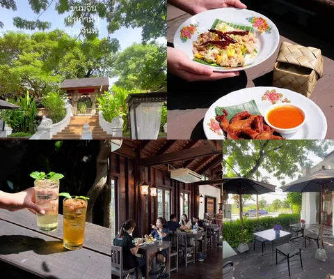 ภาพรีวิว ขนมจีนต้นก้ามปู • นวลจันทร์ — อาหารเหนือในบ้านไม้ล้านนา พร้อมคาเฟ่สยามปุระด้านหน้า