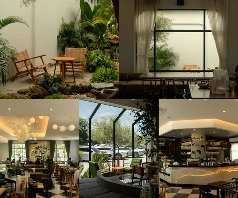 ภาพรีวิว Gimmick Cozy House • พุทธมณฑลสาย 2 — คาเฟ่และร้านอาหารพร้อมมุมสวนในบ้านโทนอบอุ่น