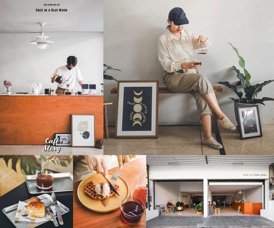 รีวิว Once in a Blue Moon Cafe & Hostel โดย Cafe Story