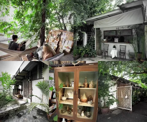 ภาพรีวิว อยู่ | กับ | บ้าน • อ่อนนุช 17 — คาเฟ่บ้านไม้ริมคลองพร้อมมุมพักผ่อนและกิจกรรมงานประดิษฐ์
