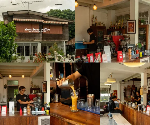 ภาพรีวิว Slow Bear Coffee • พิษณุโลก — ร้านกาแฟในบ้านหลังเล็กกับการชงหน้าเคาน์เตอร์