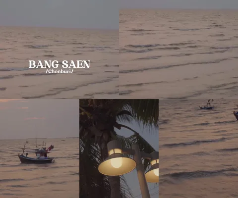 ภาพรีวิว บางแสน • บรรยากาศริมทะเล — แสงเย็น คลื่นทะเล และเรือที่บางแสน