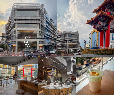 TOGETA House ริมวงเวียนโอเดียน กับตึกกระจก บาร์วงกลม และเครื่องดื่ม