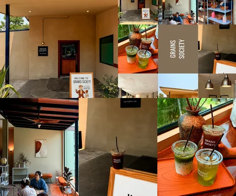 ภาพรีวิว Grains Society — คาเฟ่ใต้ถุนบ้านไม้พร้อมซาวร์โดว์และเครื่องดื่มในพิษณุโลก