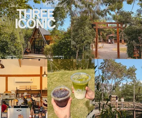 ภาพรีวิว Three Iconic • ลำลูกกา — คาเฟ่สไตล์ญี่ปุ่นกับสวนและพื้นที่สำหรับครอบครัว
