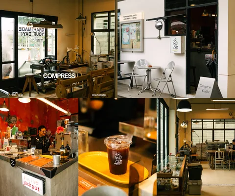 ภาพรีวิว Compress Coffee & Craft Creator • กำแพงเพชร — คาเฟ่และพื้นที่งานคราฟต์ใกล้ MRT กำแพงเพชร