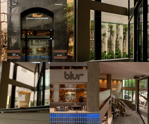 ภาพรีวิว Blur by Rush Coffee Roaster • พิษณุโลก — คาเฟ่ในโรงแรมวังแก้วกับบาร์และครัวกระจก