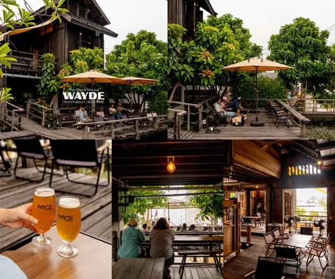 ภาพรีวิว WAYDE • บ้านดำ เกาะเกร็ด — คราฟต์เบียร์ในเรือนไม้ริมน้ำเจ้าพระยา